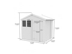 8 x 6 Apex Shed (Single Door, With Windows)