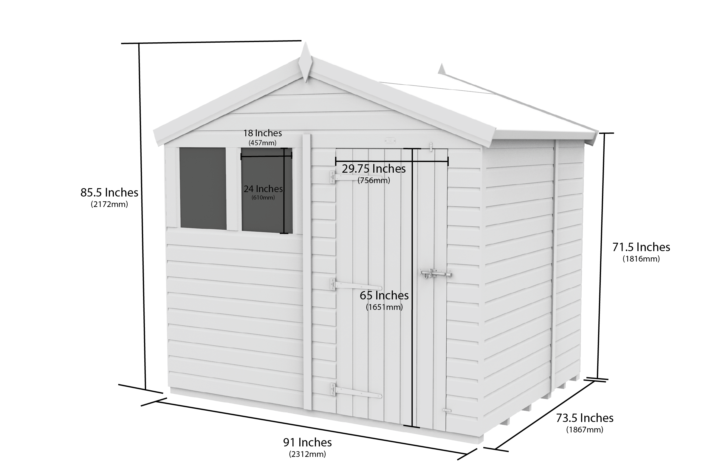 8 x 6 Apex Security Shed