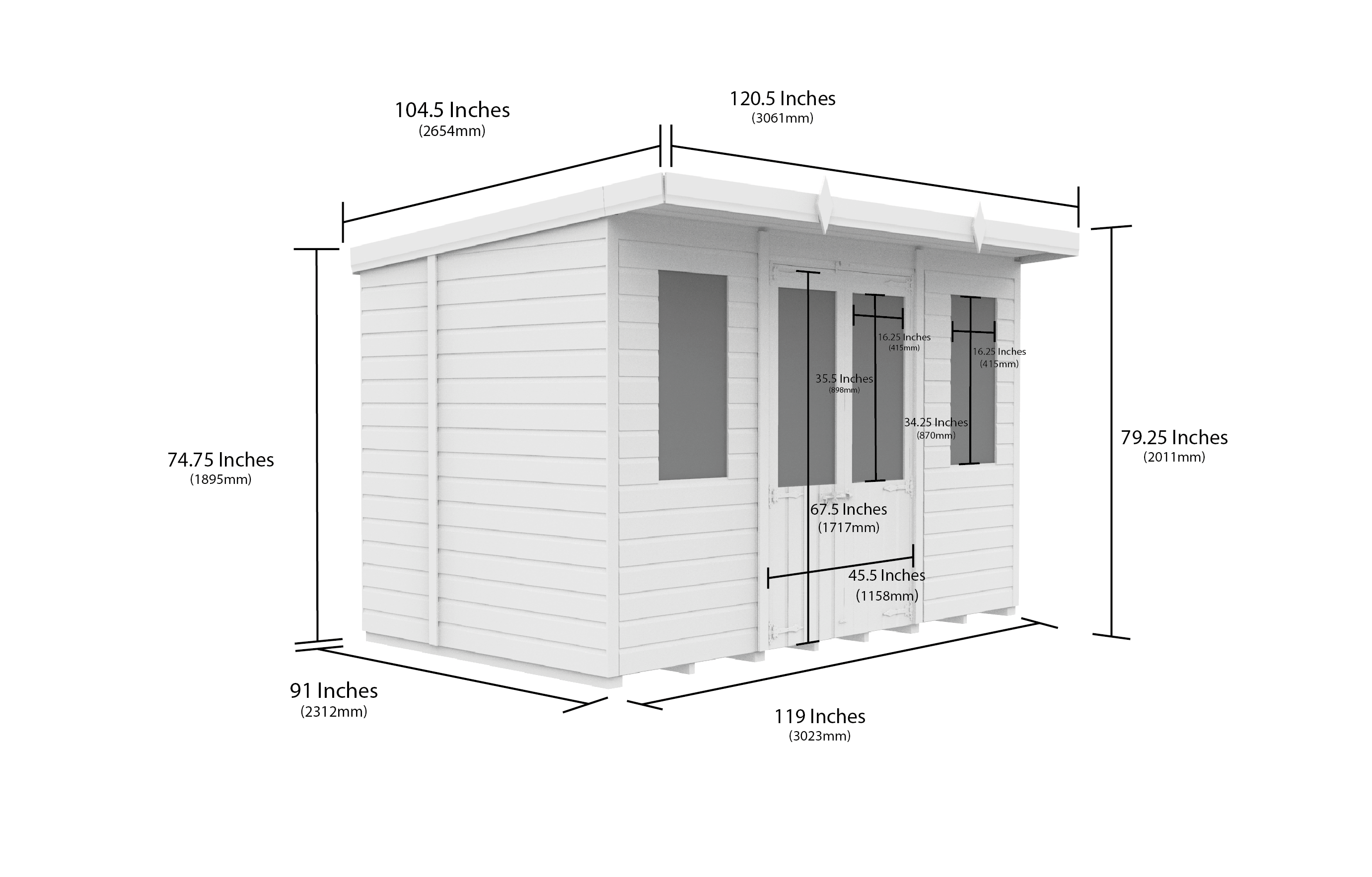 10 x 8 Pent Summer House