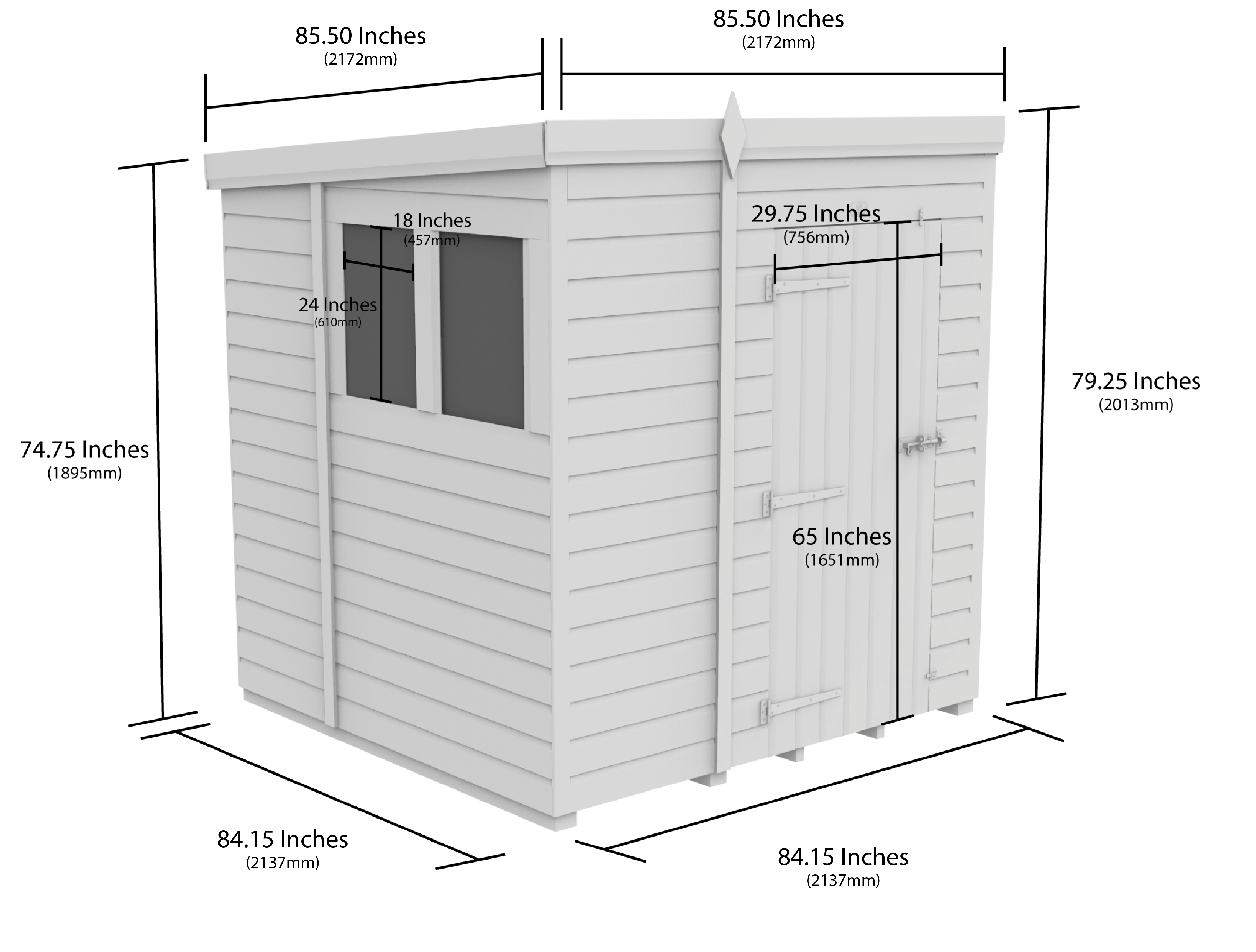 7 x 7 Security Pent Shed