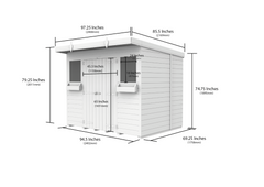 8 x 6 Pent Summer Shed