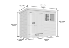 8 x 5 Pent Shed (Double Door, With Windows)