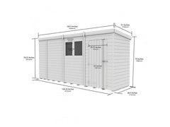 14x6 Pent Composite Shed (Single Door, No Windows)
