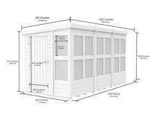 6 x 12 Pent Potting Shed