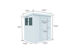 7x4 Pent Composite Shed (Single Door, No Windows)