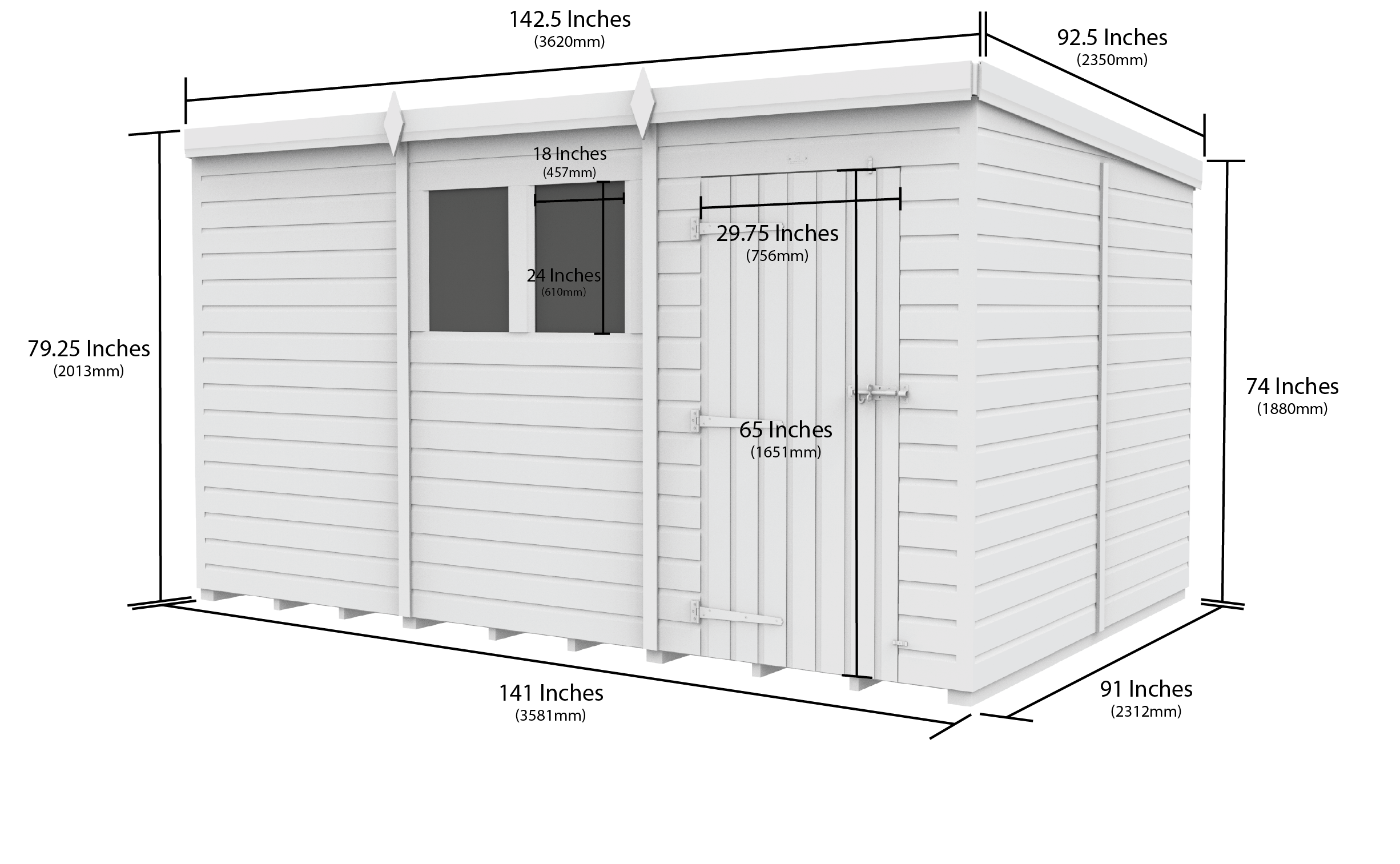 12 x 8 Security Pent Shed