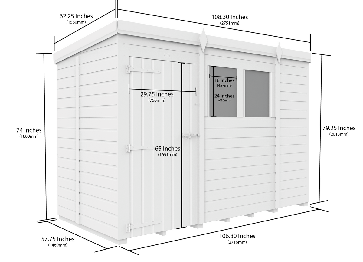 9 x 5 Security Pent Shed