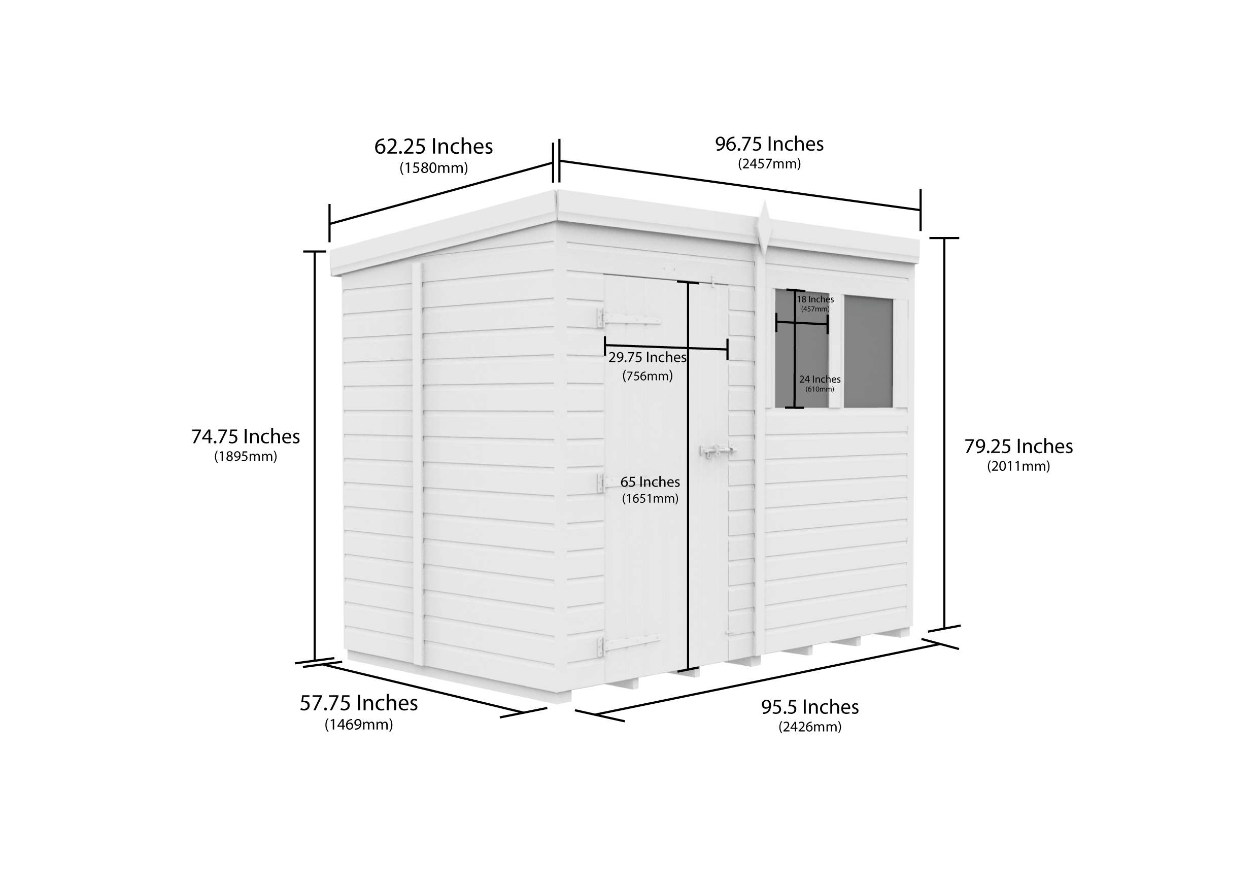 8 x 5 Security Pent Shed