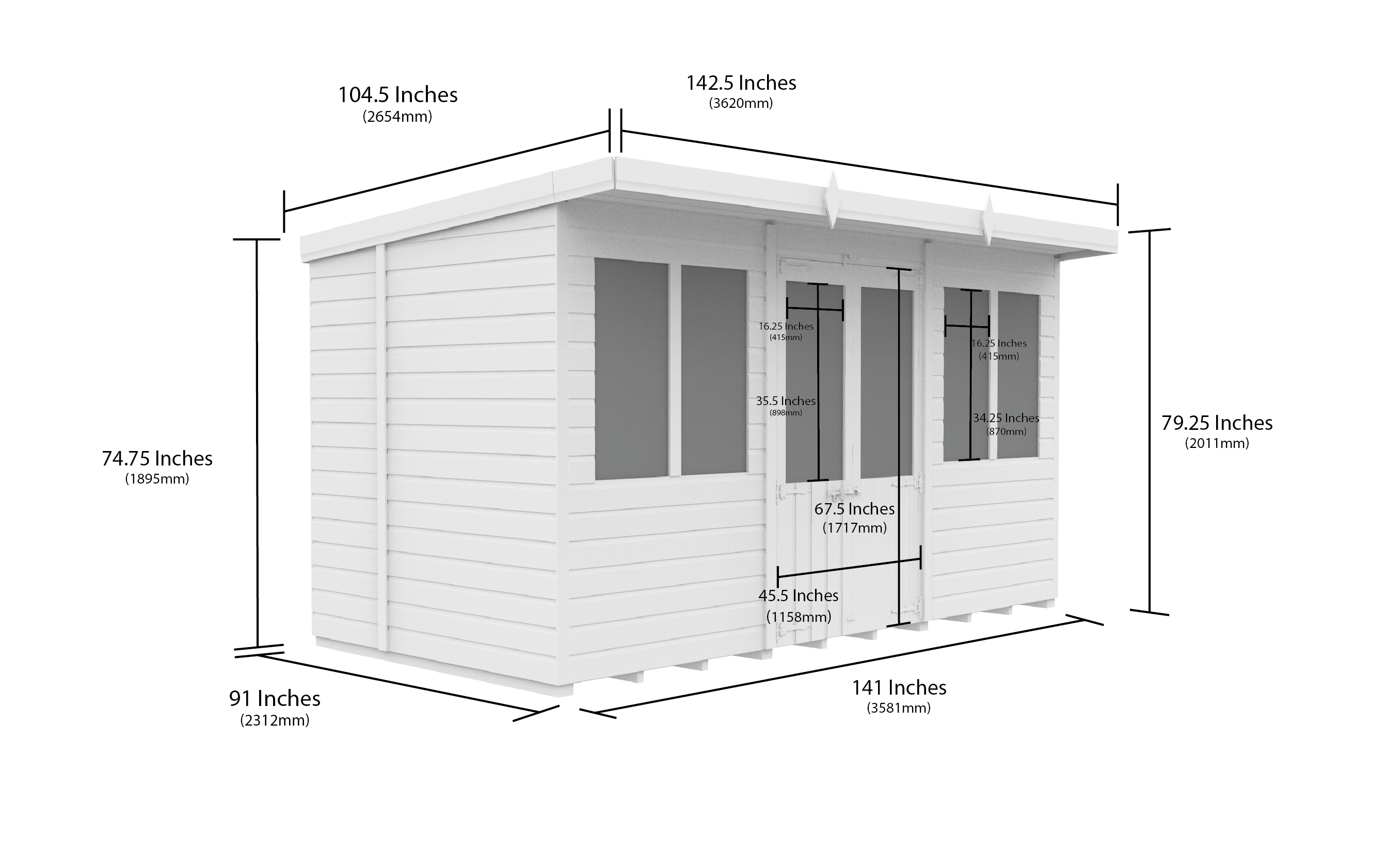 12 x 8 Pent Summer House