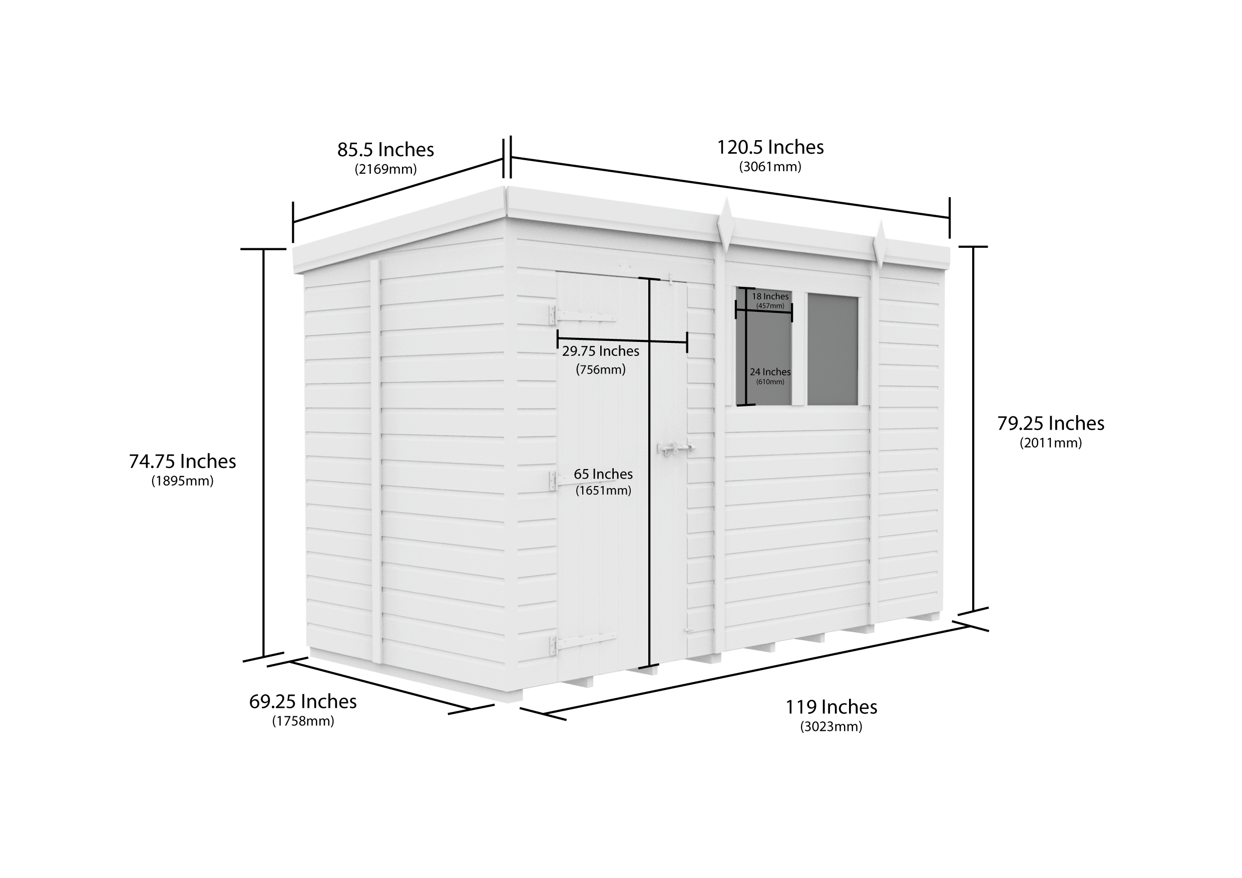 10 x 5 Security Pent Shed