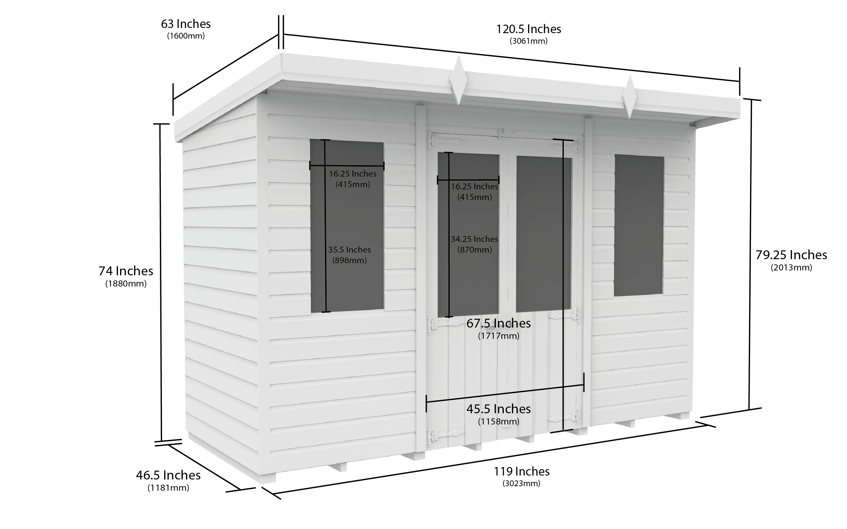 10 x 4 Pent Summer House