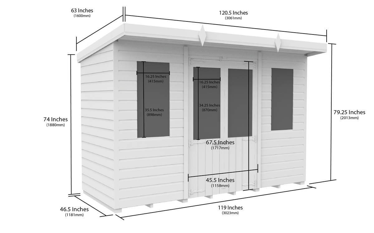 10 x 4 Pent Summer House