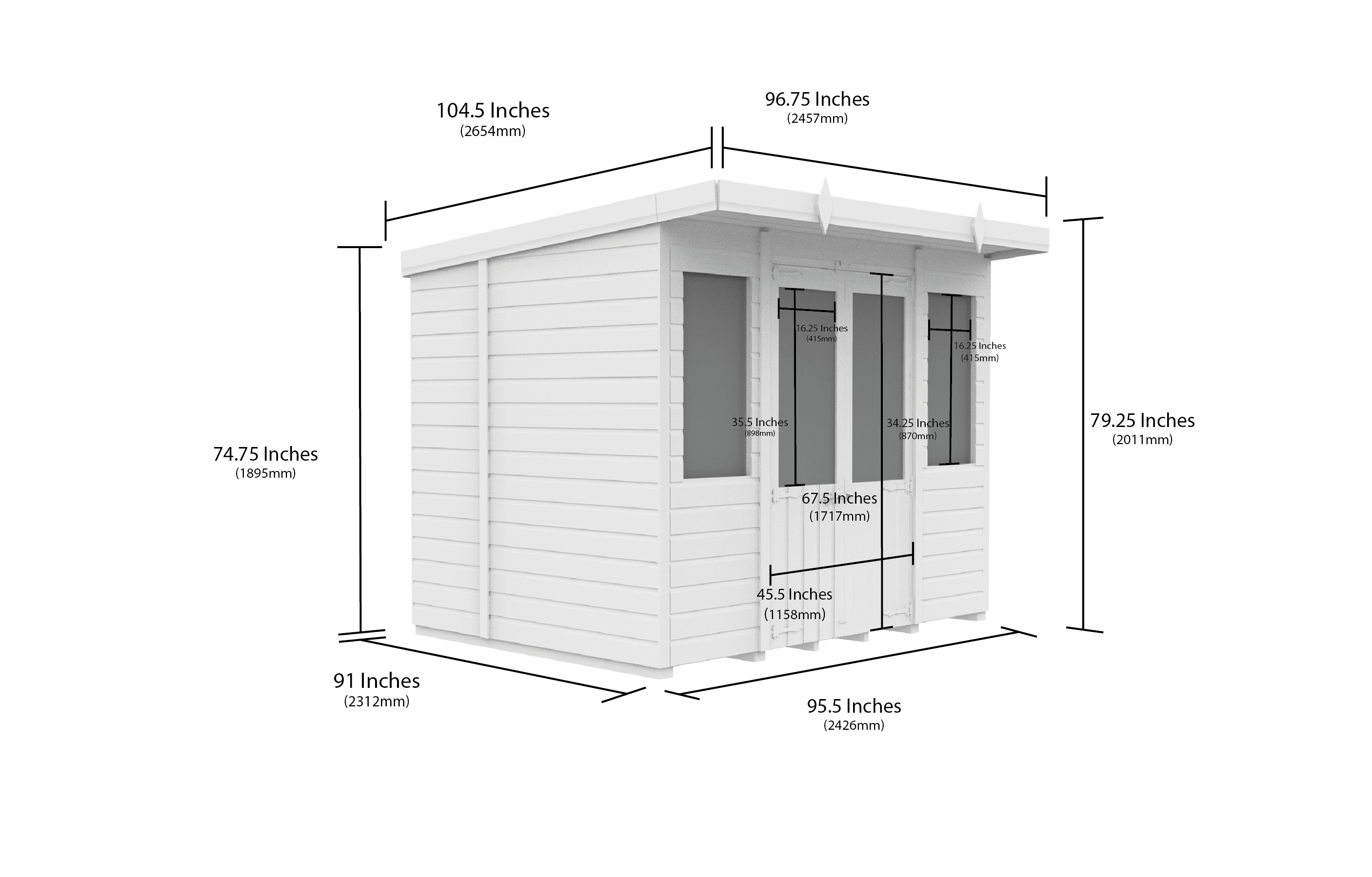 8 x 8 Pent Summer House