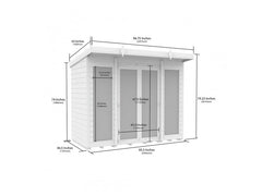 8 x 4 Pent Summer House (Full Height Window)