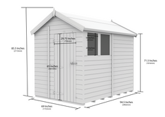 6 x 8 Apex Shed (Double Door, No Windows)