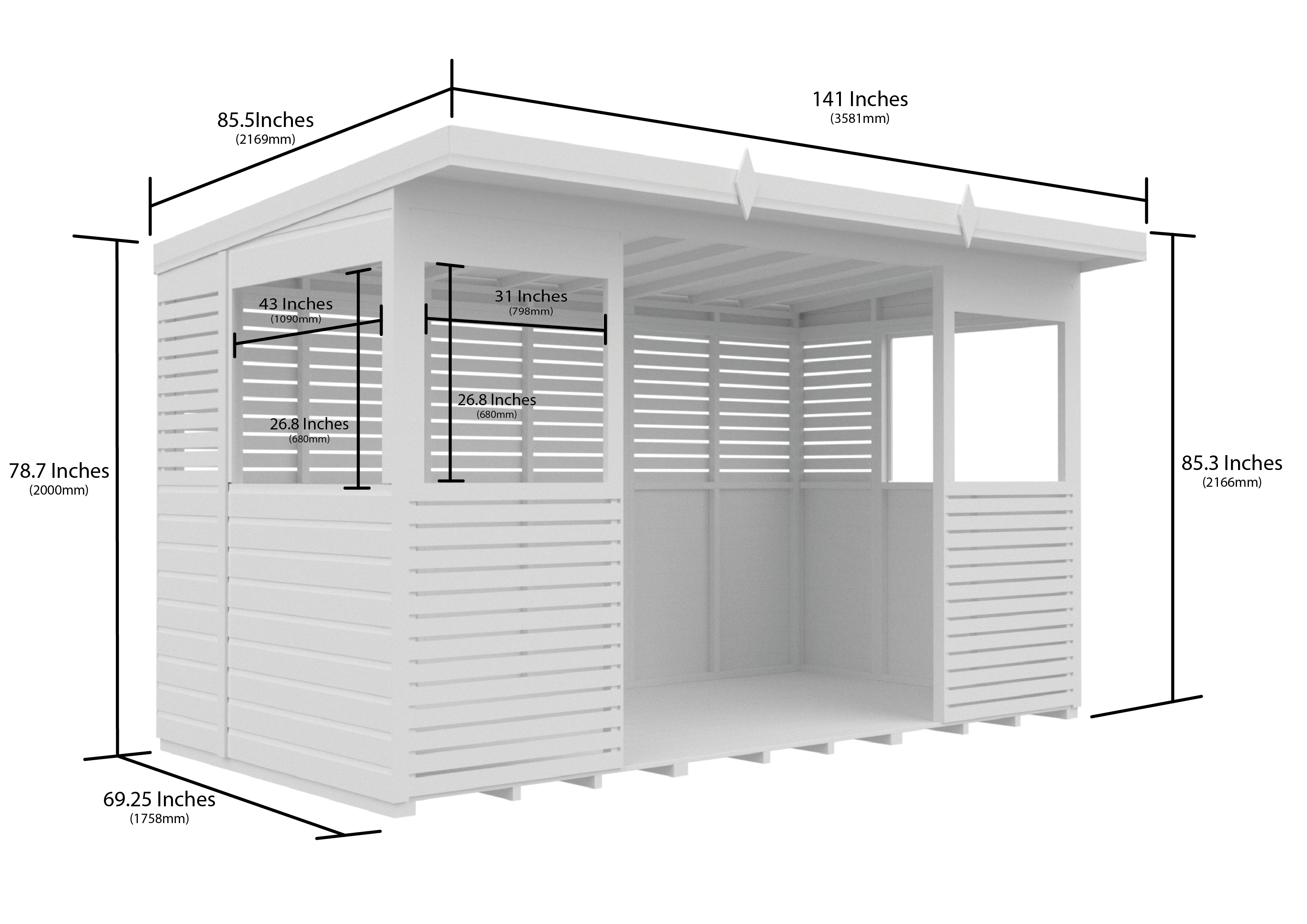 12 x 6 BBQ/Outdoor Kitchen Shelter