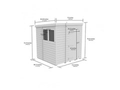6 x 7 Pent Shed (Single Door, No Windows)