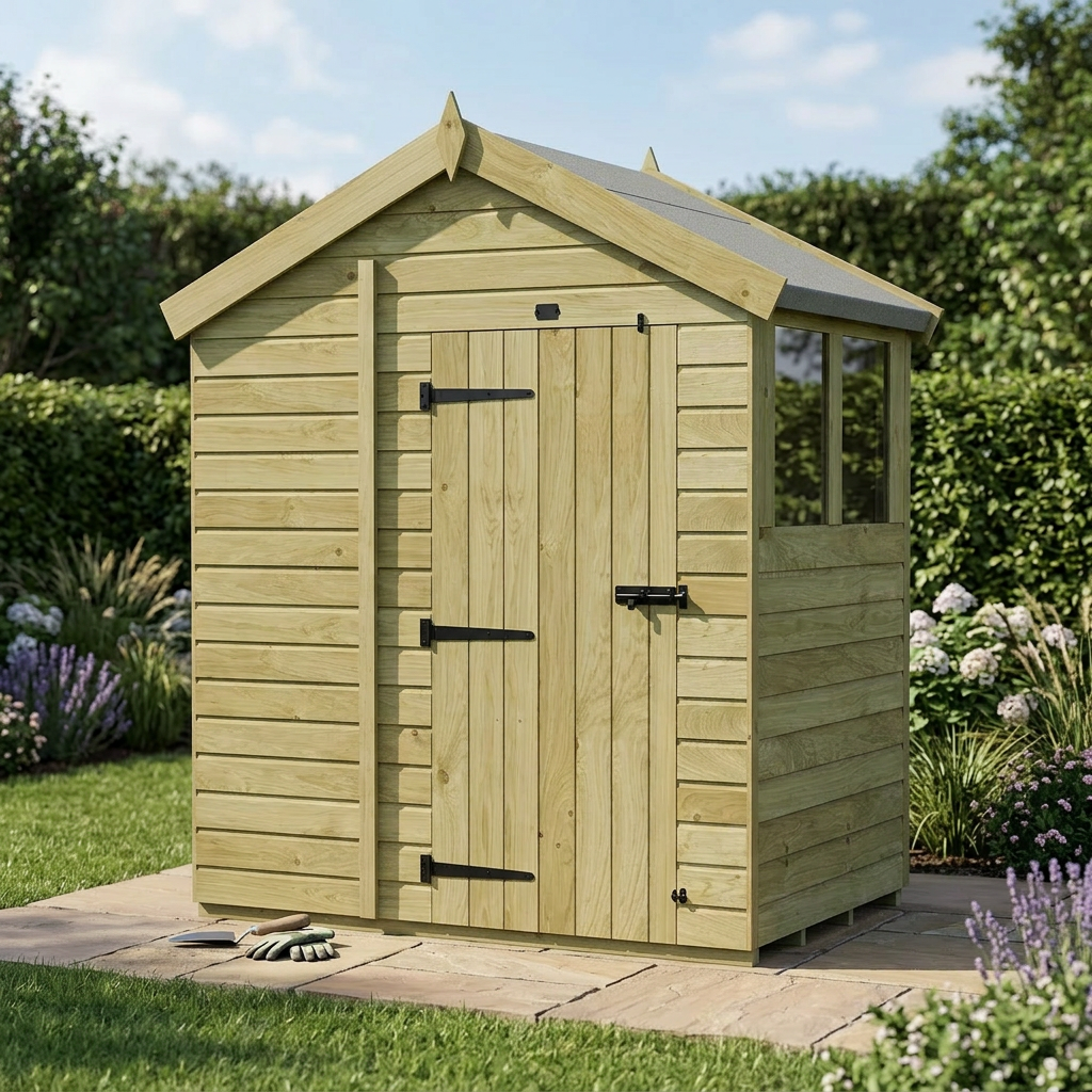 4 x 6 Apex Shed (Single Door, With Windows)