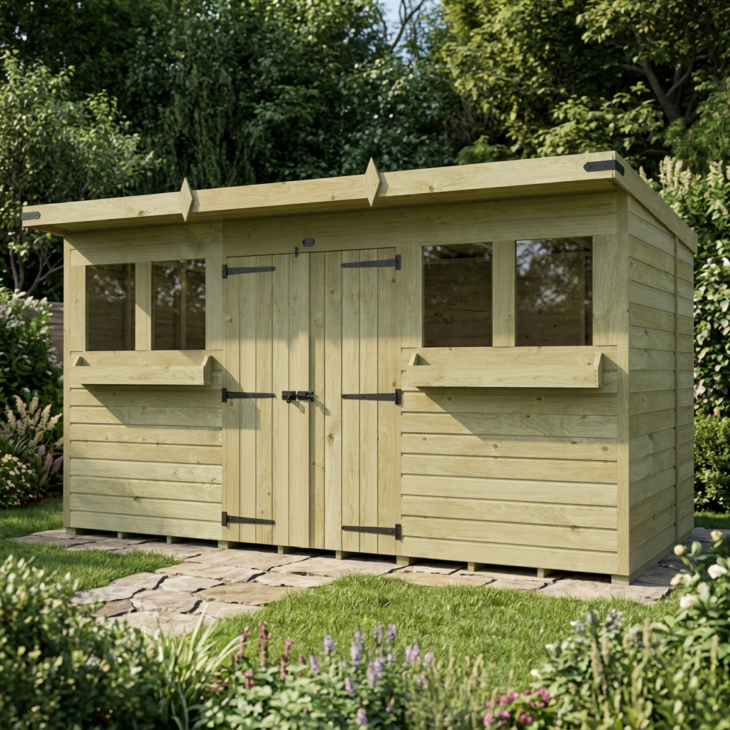 12 x 8 Pent Summer Shed