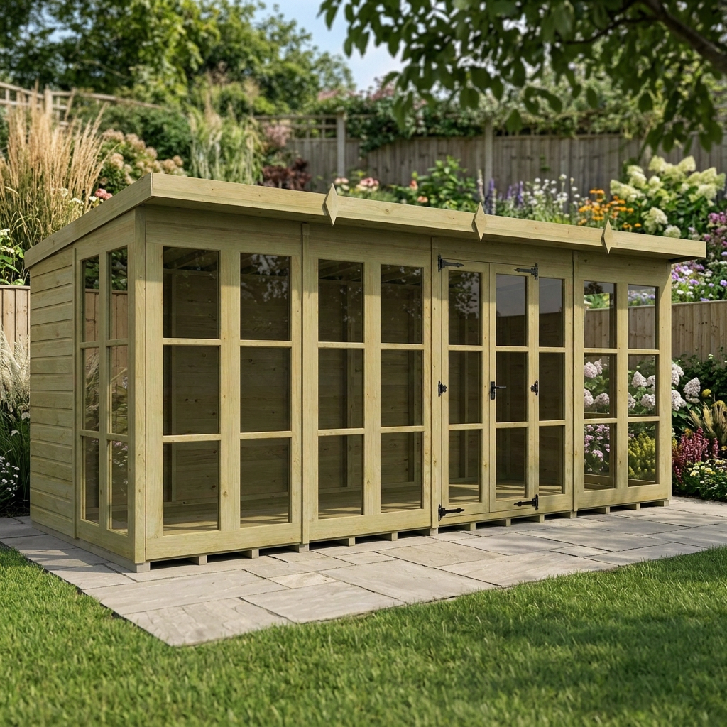20 x 8 Georgian Window Pent Summer House