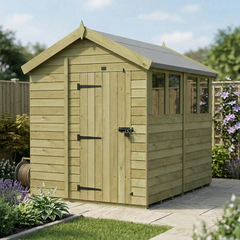 6 x 8 Apex Shed (Single Door, With Windows)
