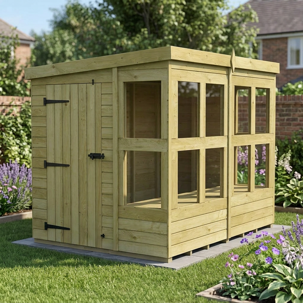 6 x 8 Pent Potting Shed