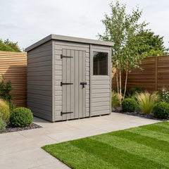 6x5 Pent Composite Shed (Single Door, With Windows)