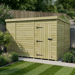 10 x 8 Pent Shed (Single Door, No Windows)