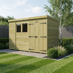 10 x 4 Pent Shed (Double Door, With Windows)