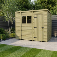 10 x 6 Pent Shed (Single Door, With Windows)