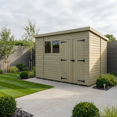 10 x 6 Pent Shed (Double Door, With Windows)