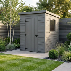 6x6 Pent Composite Shed (Single Door, With Windows)