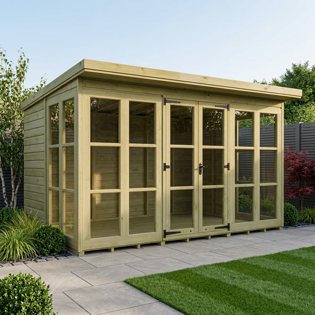 12 x 8 Georgian Window Pent Summer House
