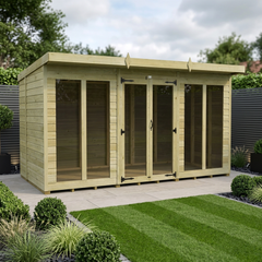 12 x 6 Pent Summer House (Full Height Window)