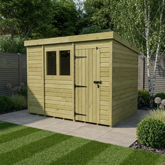 10 x 4 Pent Shed (Single Door, With Windows)