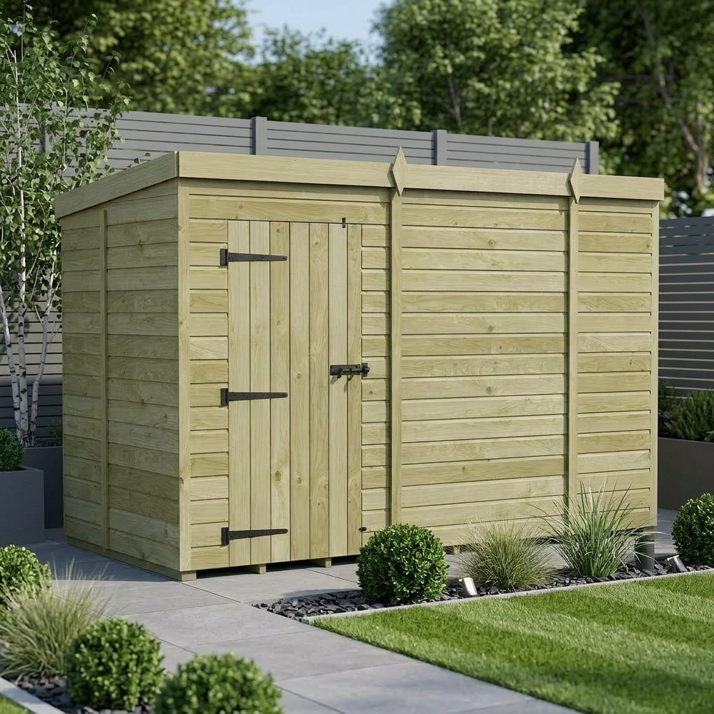 10 x 5 Pent Shed (Single Door, No Windows)
