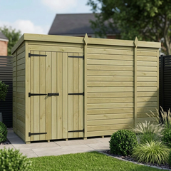 10 x 5 Pent Shed (Double Door, No Windows)