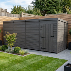 16x7 Pent Composite Shed (Single Door, No Windows)
