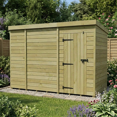 10 x 4 Pent Shed (Single Door, No Windows)