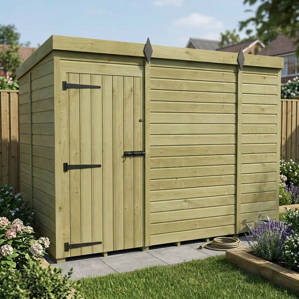 9 x 5 Pent Shed (Single Door, No Windows)