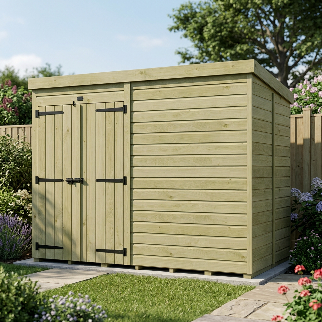 9 x 5 Pent Shed (Double Door, No Windows)