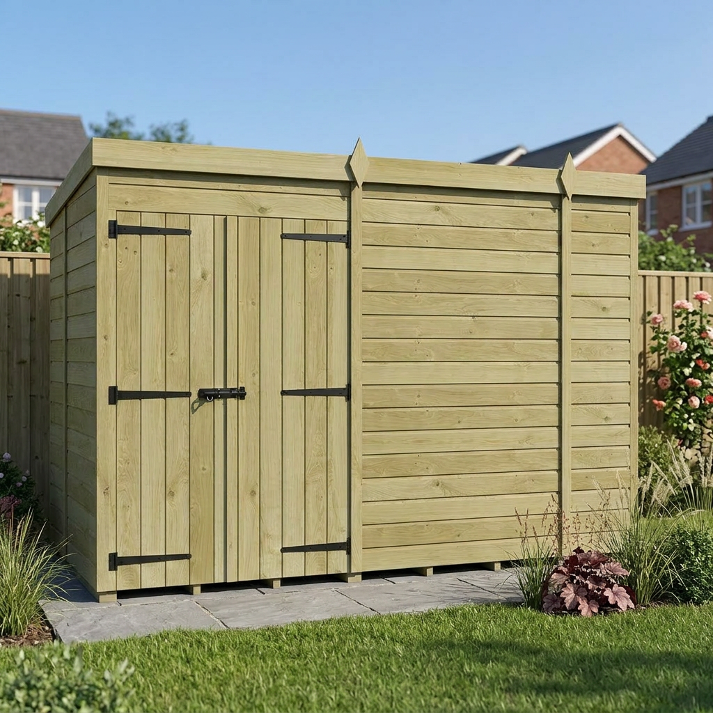 10 x 5 Pent Shed (Double Door, No Windows)