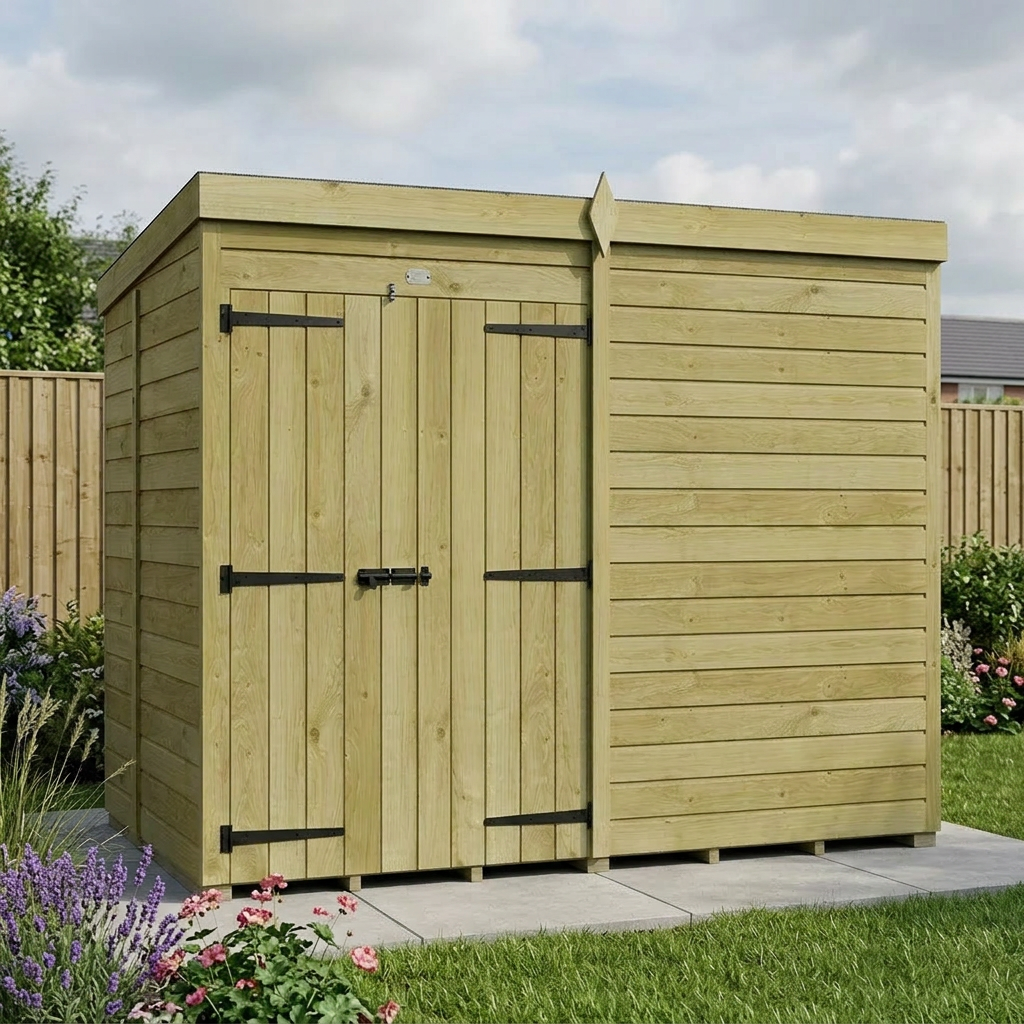 8 x 5 Pent Shed (Double Door, No Windows)