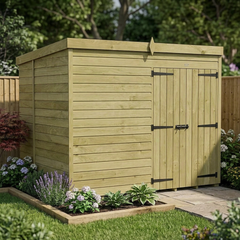 8 x 6 Pent Shed (Double Door, No Windows)