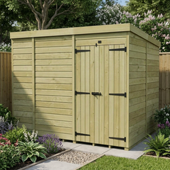 10 x 8 Pent Shed (Double Door, No Windows)