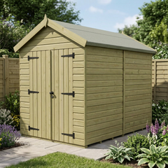 6 x 8 Apex Shed (Double Door, No Windows)