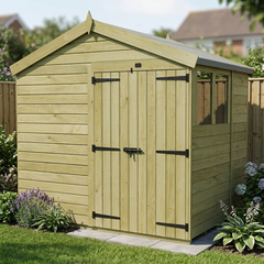 6 x 8 Apex Shed (Double Door, With Windows)