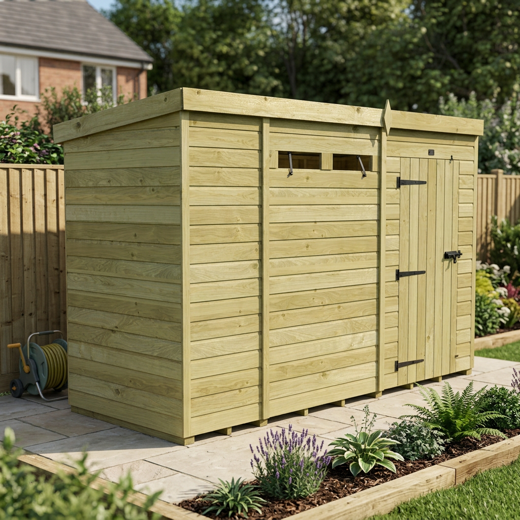 10 x 4 Security Pent Shed