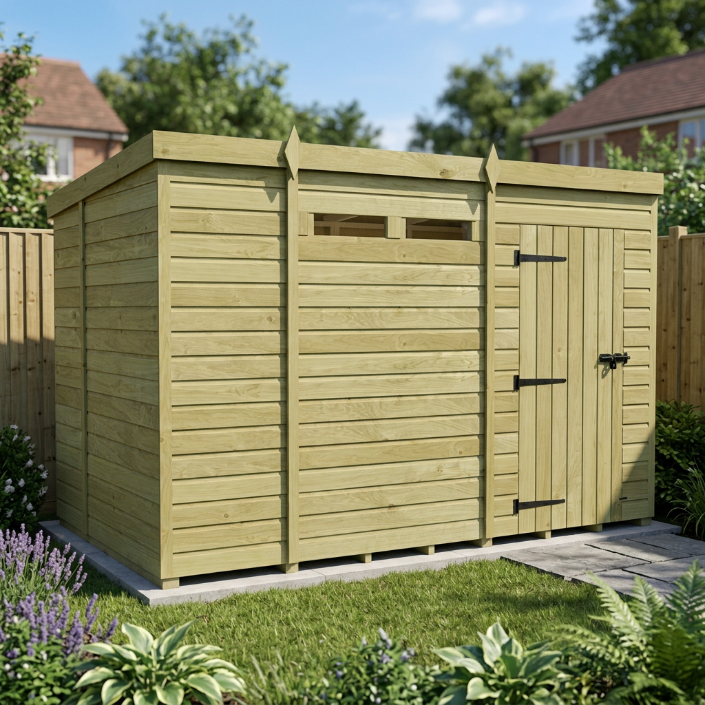 10 x 6  Security Pent Shed
