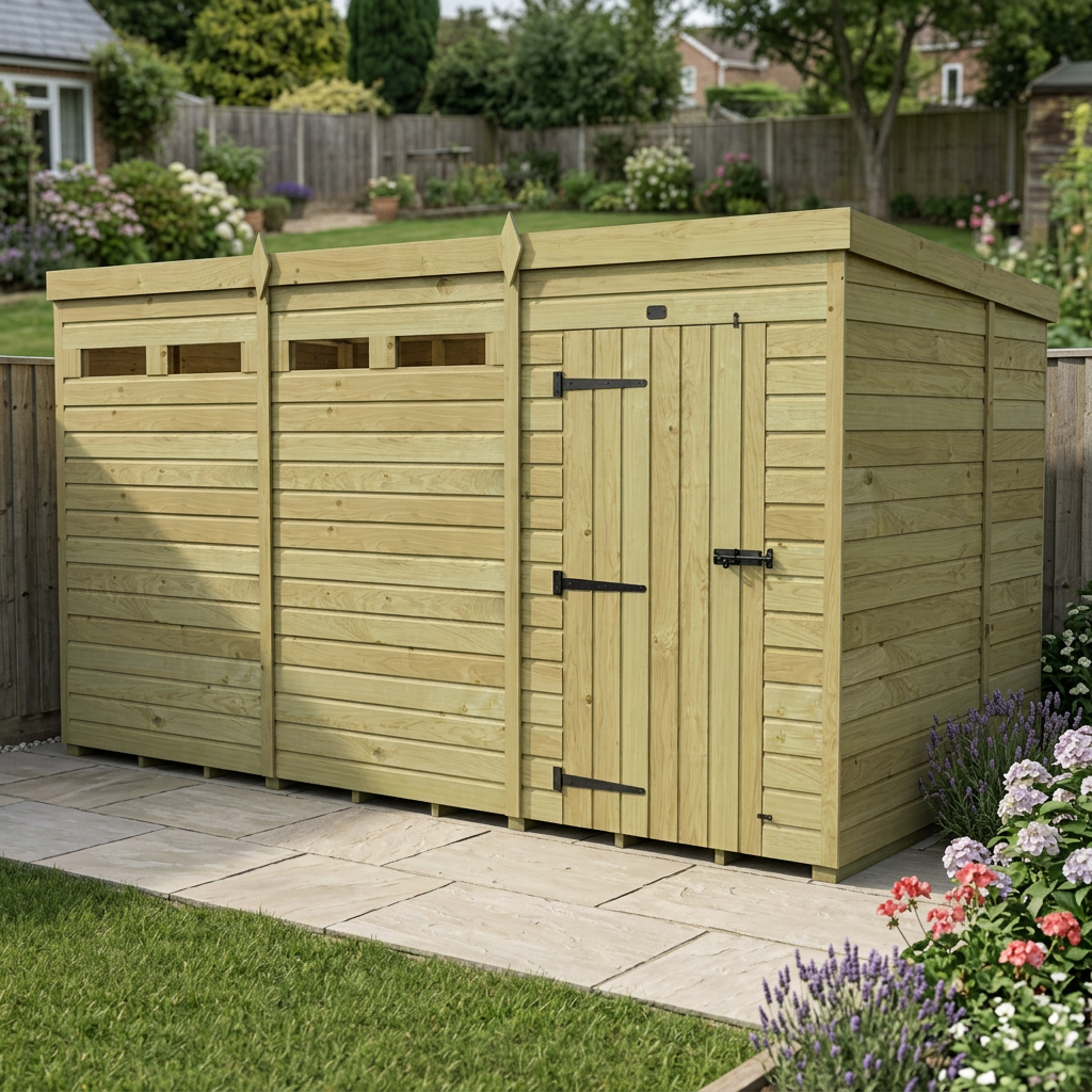 12 x 6  Security Pent Shed